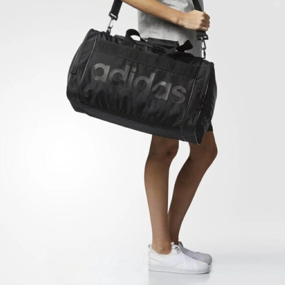adidas Handbags - Adidas Black TreFoil Santiago Duffle Travel Weekender Workout Bag